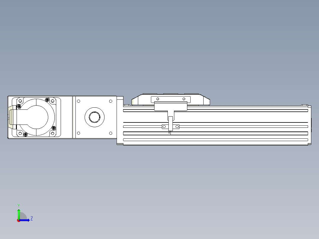 同步带全封闭直线模组TPA-HCB-85D-90-L100-ML-Y-P20-N3左视图