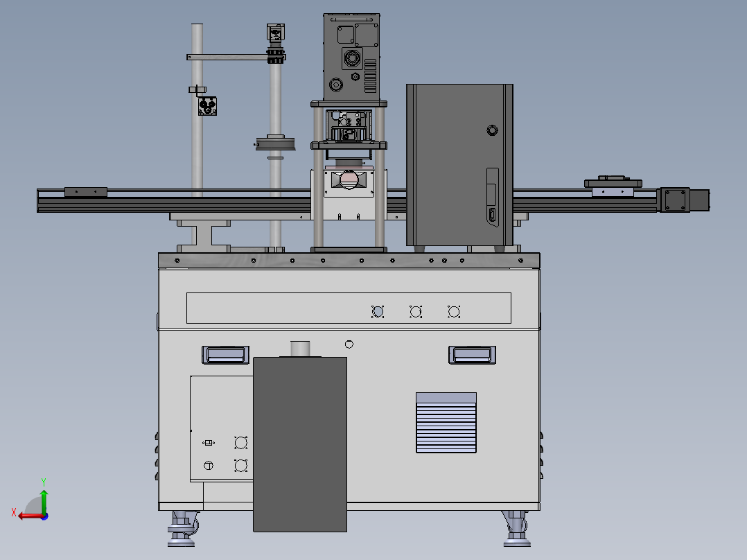 激光镭雕与CCD检测设备（sw16可编辑+工程图+bom）后视图