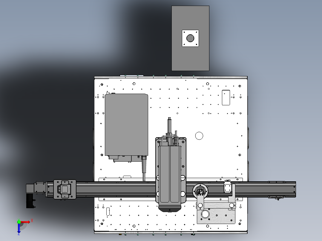 激光镭雕与CCD检测设备（sw16可编辑+工程图+bom）俯视图