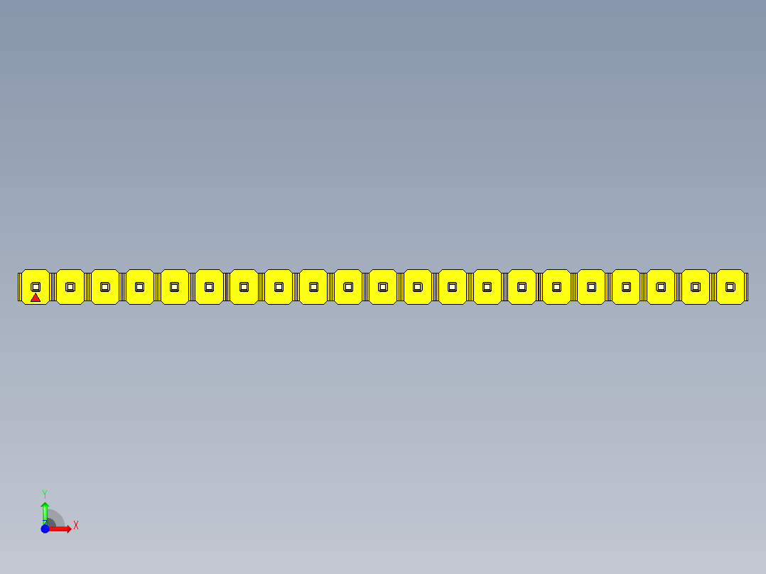 彩色公头100mil（2.54mm）系列-DS1021_yellow_1x21p_100mil_Type5_rev1.0前视图
