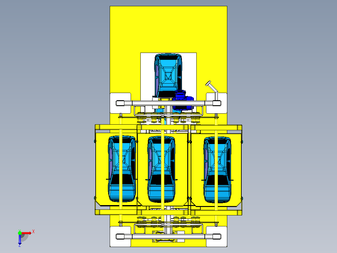 垂直循环立体车库设计资料含三维二维说明书俯视图
