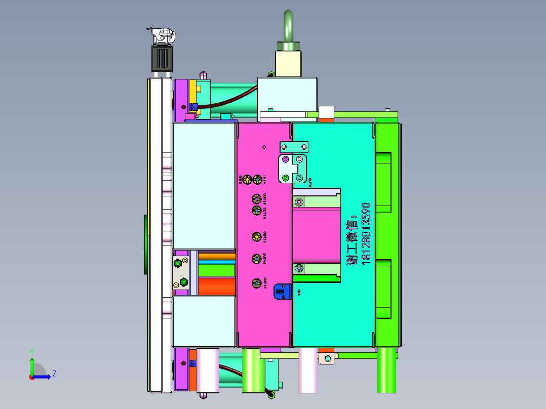 头盔模具左视图