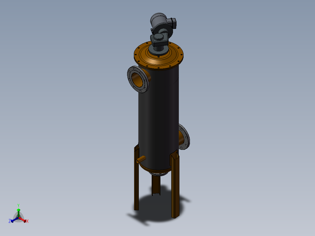 污水杂质过滤器正等轴测图