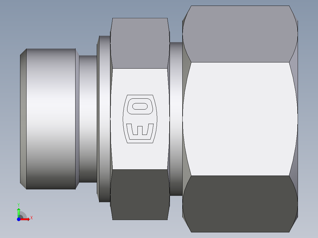 卡套式工业通用硬管接头EO_Male_Stud_connector_GE25SMCF前视图