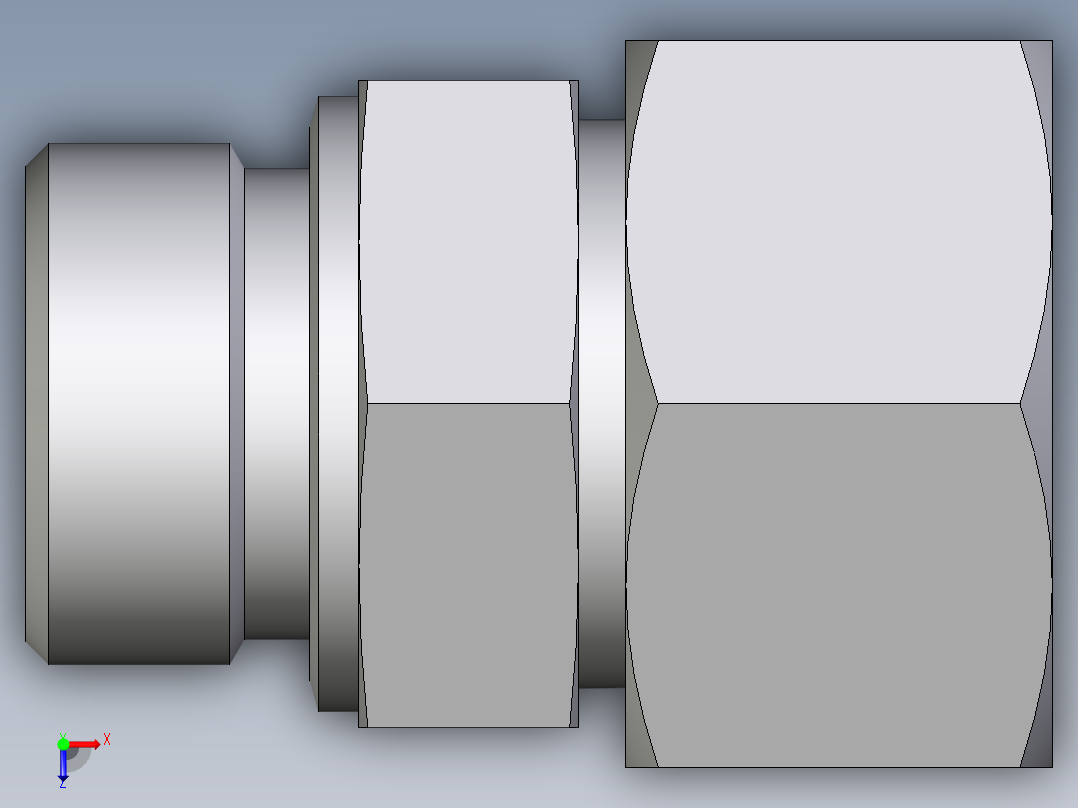 卡套式工业通用硬管接头EO_Male_Stud_connector_GE25SMCF俯视图
