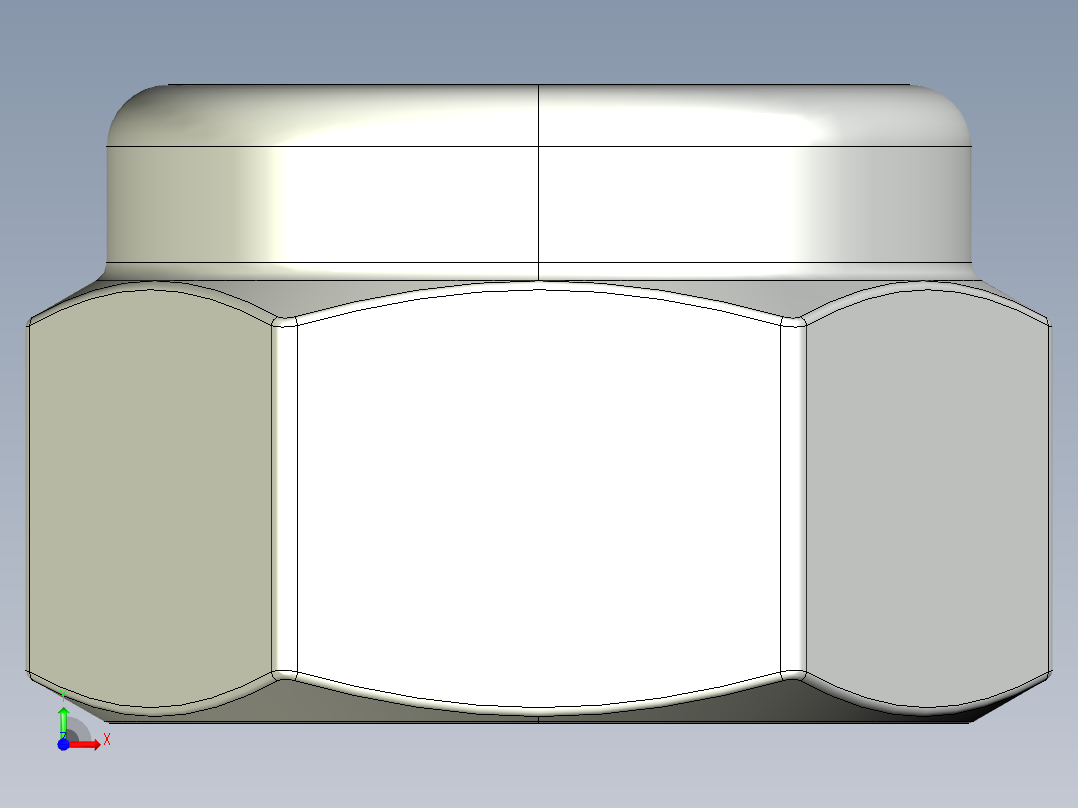 紧固件-STEP 0.2500 Lock Nut前视图