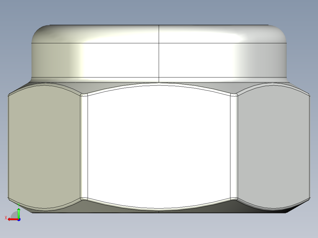 紧固件-STEP 0.2500 Lock Nut后视图