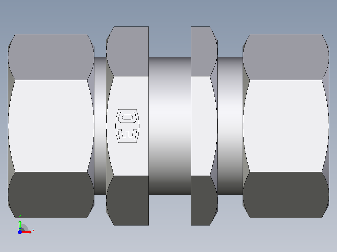 卡套式工业通用硬管接头EO_Bulkhead_union_SV38SCF前视图