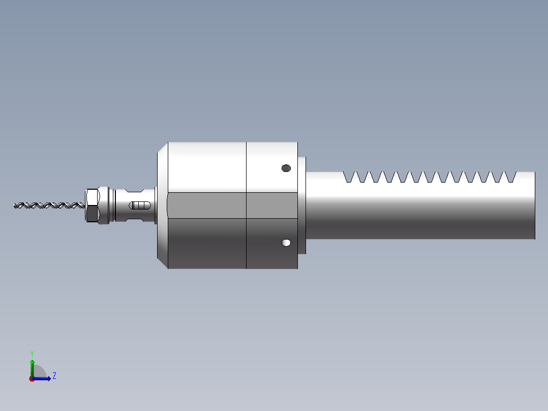 钻孔机钻头(双钻头)内部结构左视图