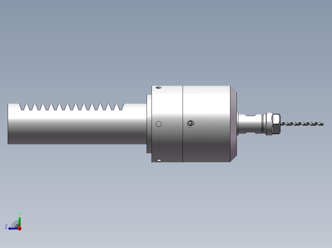 钻孔机钻头(双钻头)内部结构右视图