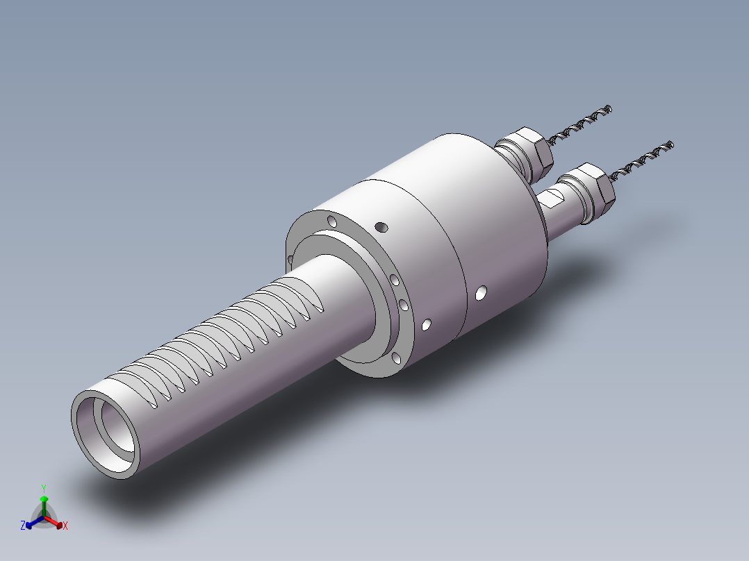 钻孔机钻头(双钻头)内部结构正等轴测图