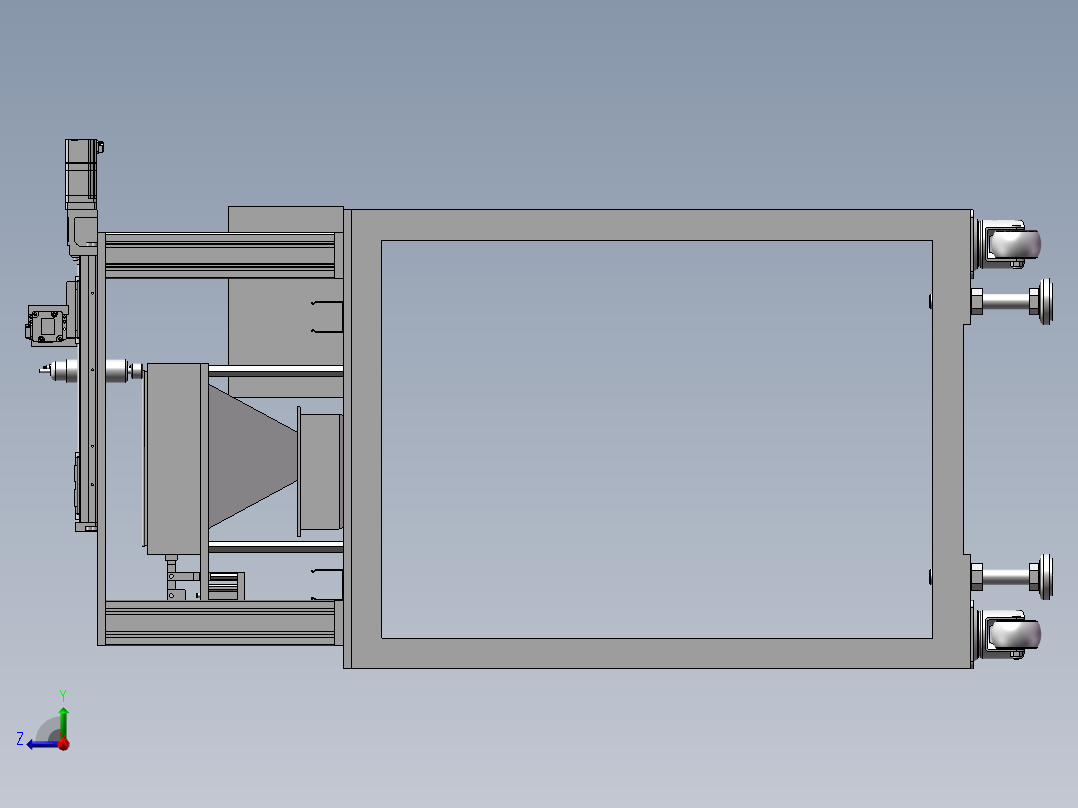 半自动打磨机右视图