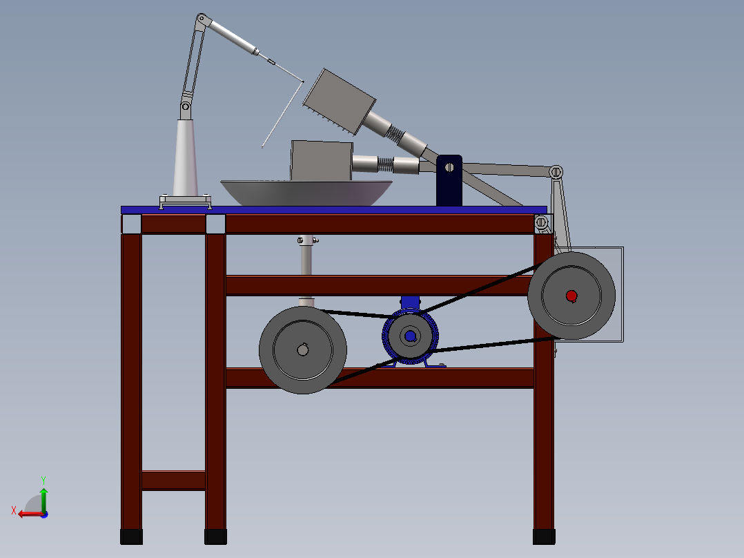 仿手工牛肉丸捶打机构后视图