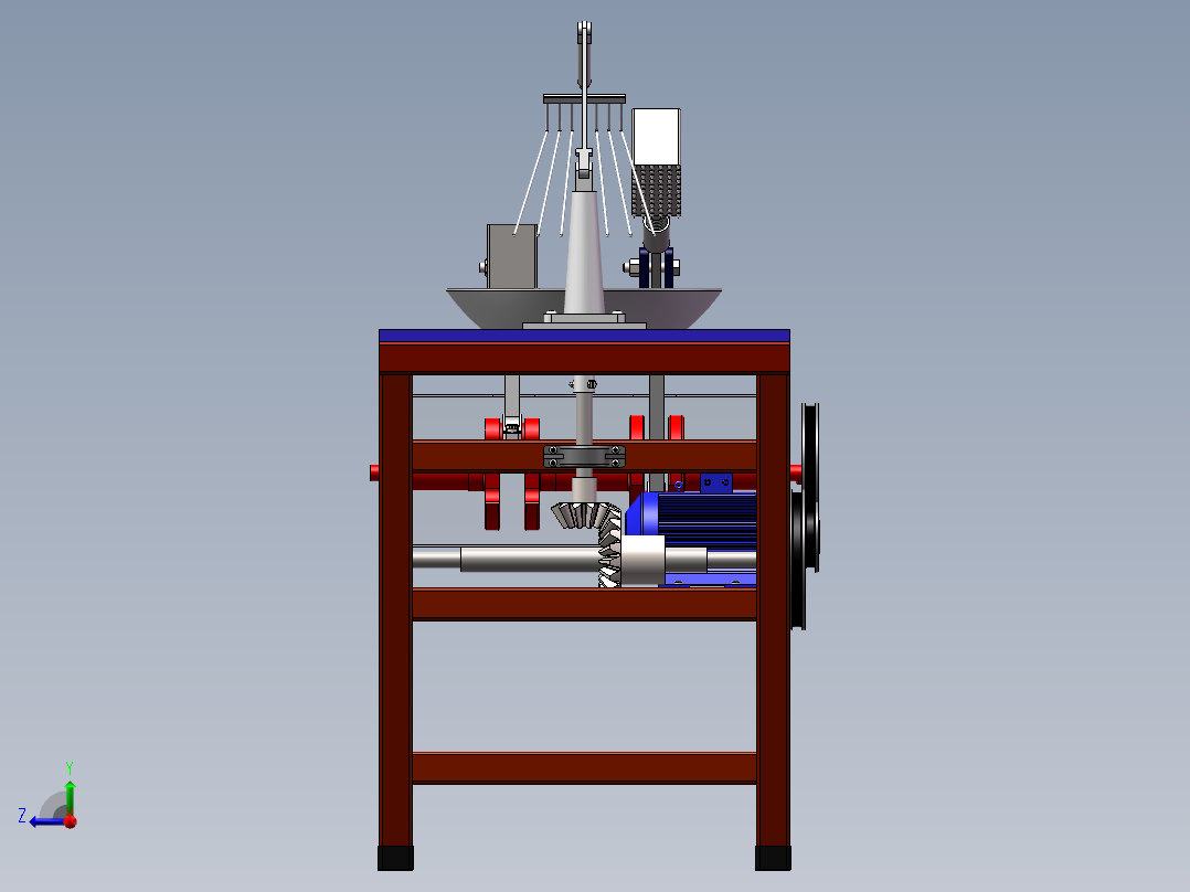 仿手工牛肉丸捶打机构右视图