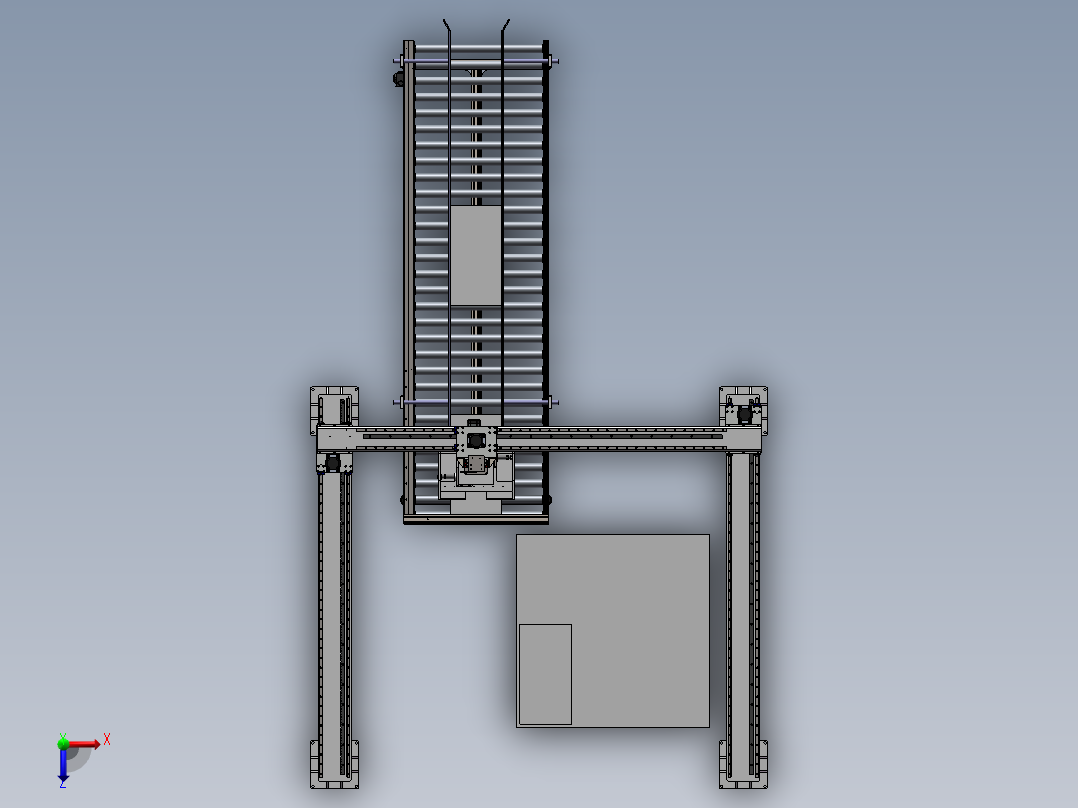 重型桁架龙门码垛机器人瓷砖搬运码垛机械手3d图纸cad图纸126俯视图