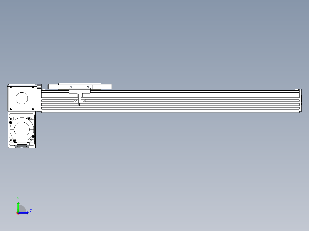 同步带全封闭直线模组TPA-HCB-110D-90-L400-LP-Y-P40-N3左视图