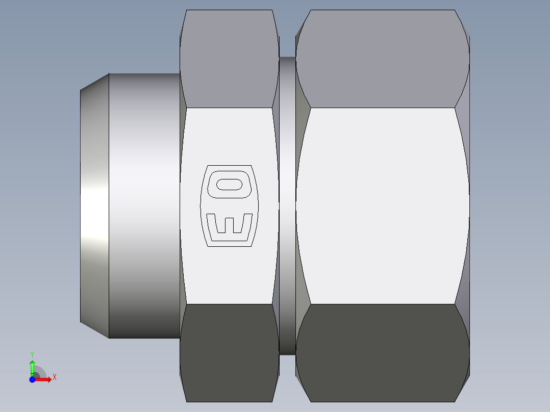 卡套式工业通用硬管接头EO_Weld_connector_AS28L前视图