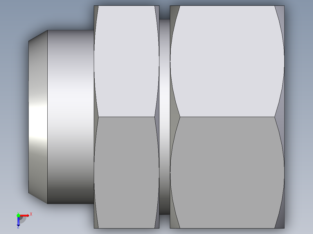 卡套式工业通用硬管接头EO_Weld_connector_AS28L俯视图