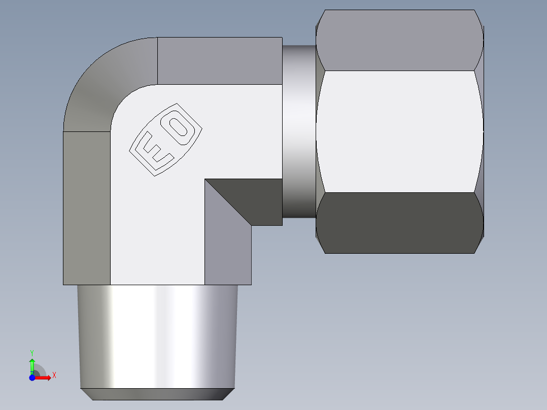 卡套式工业通用硬管接头EO_Male_stud_elbow_WE10SM71前视图