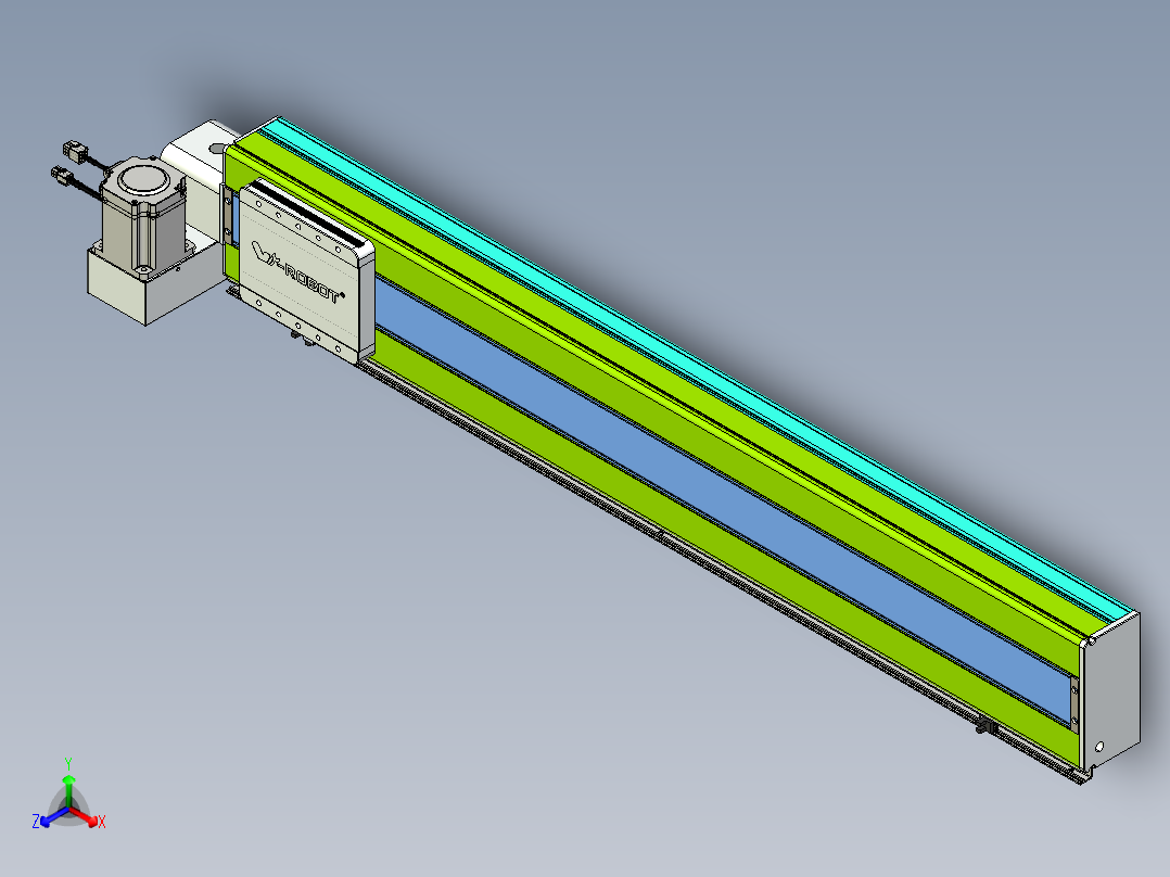 威洛博VBC同步带传动一无尘环境VBC17-L45-S1000-BLU-ZP75-C3正等轴测图