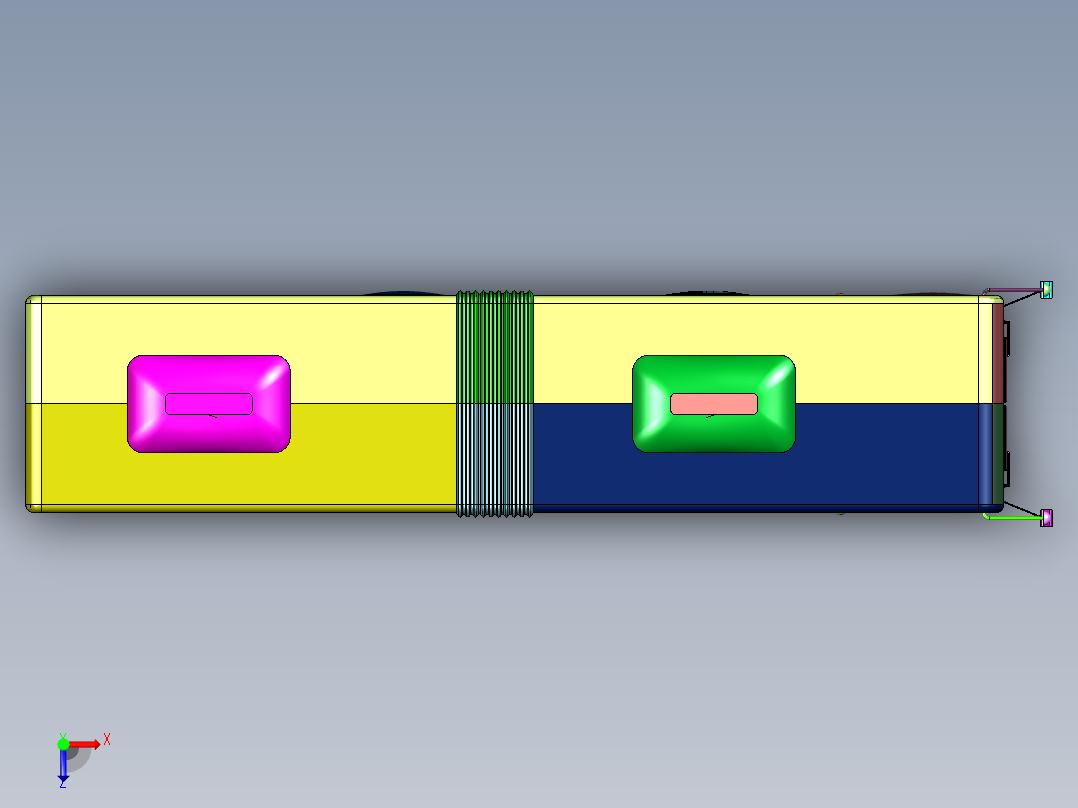 公交车玩具双节电车俯视图