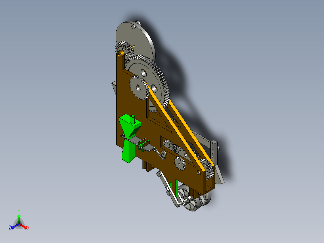 插秧机设计（cad+pro+说明书）正等轴测图
