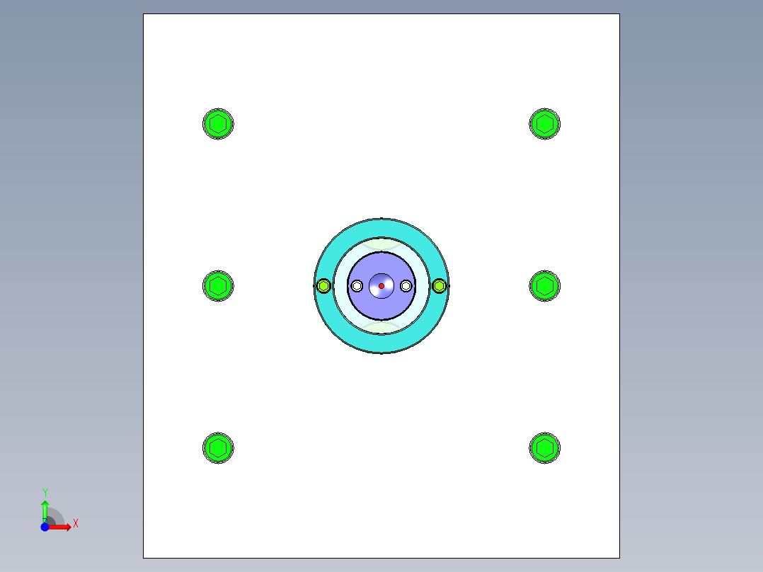 矿泉水瓶盖注塑强制脱模模具设计【一模两腔-三维图】110前视图