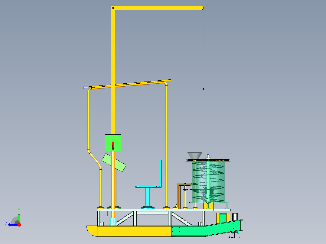 摊铺机机架右视图