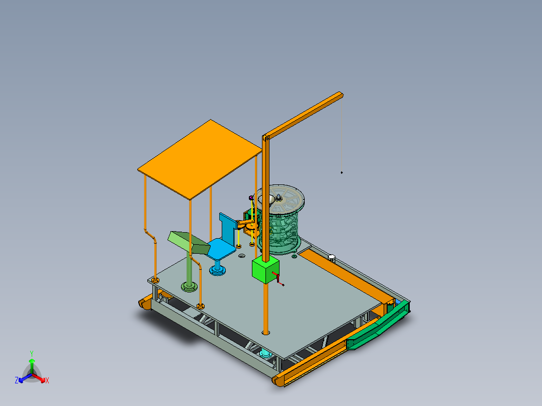 摊铺机机架正等轴测图