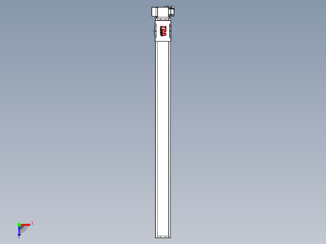 同步带全封闭直线模组TPA-HCB-110D-90-L1350-RP-C-P40-N3俯视图