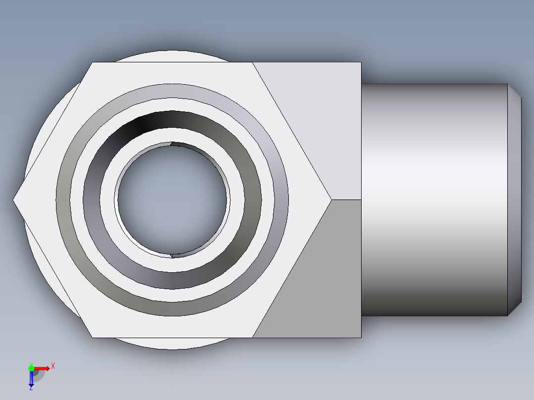 卡套式工业通用硬管接头EO_Adjustable_locknut_run_tee_LEE10LMOMDCF俯视图