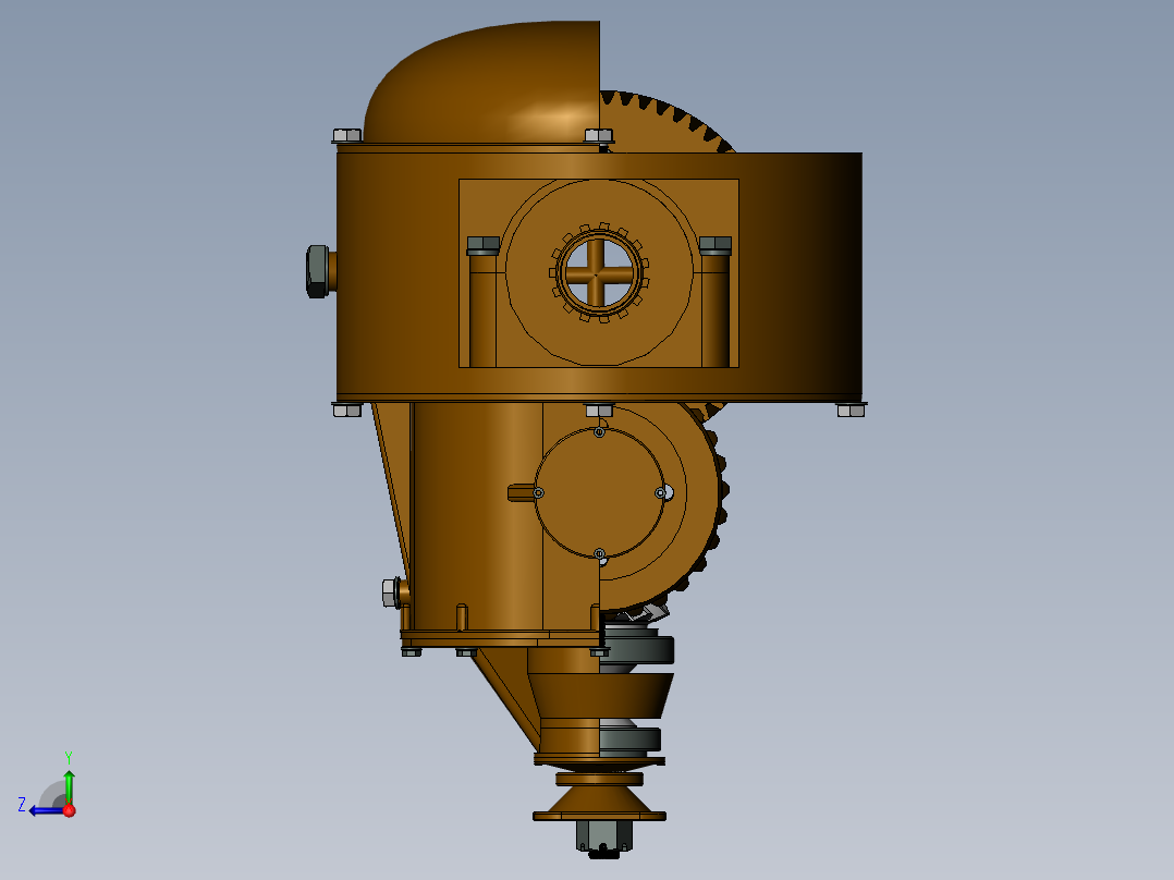 主减速器三维模型右视图