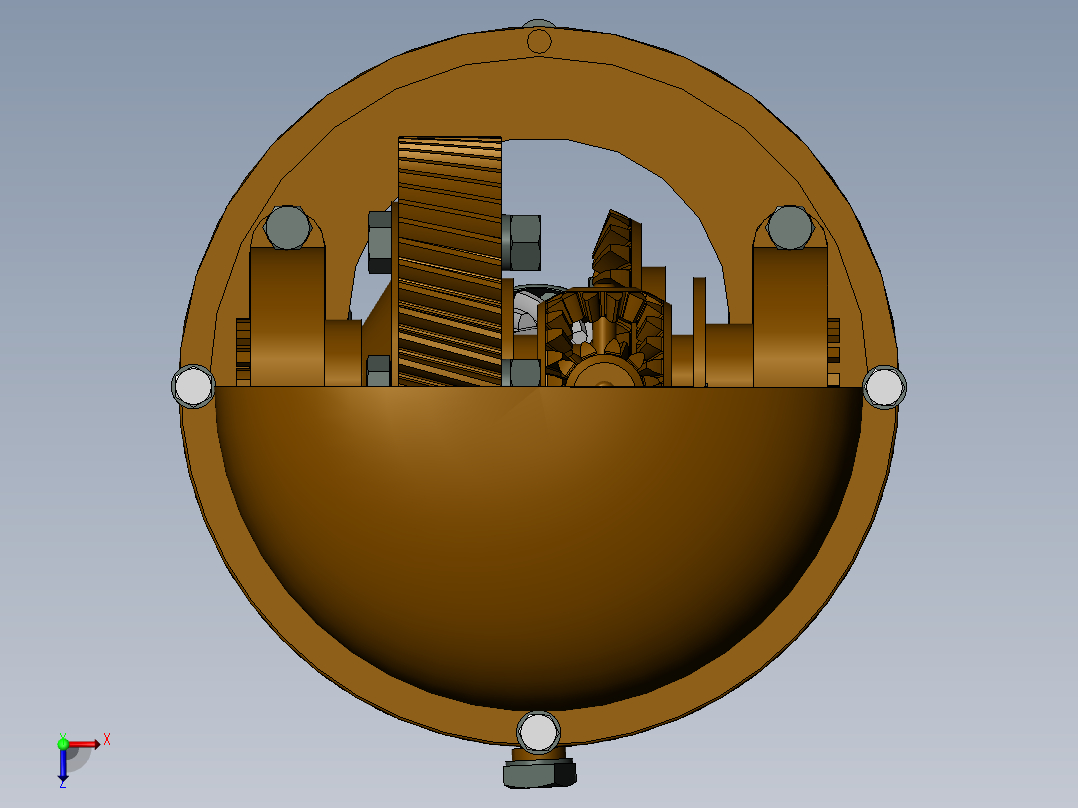 主减速器三维模型俯视图