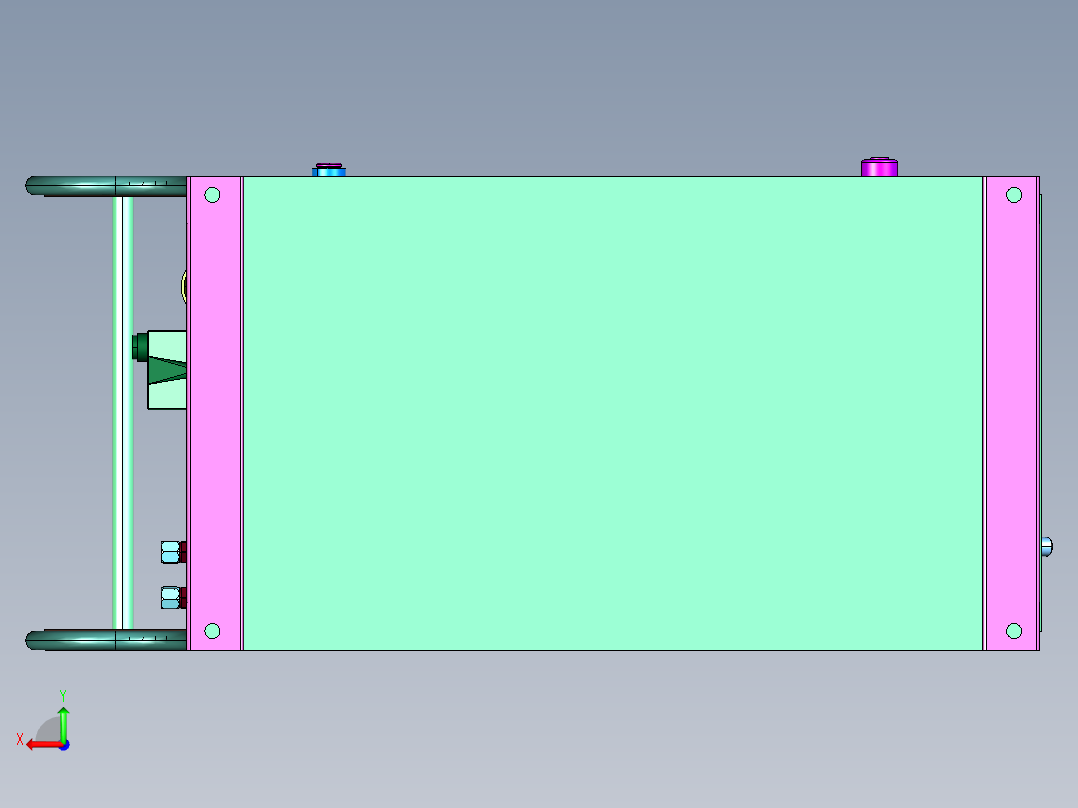 机械液压系统液压泵站后视图