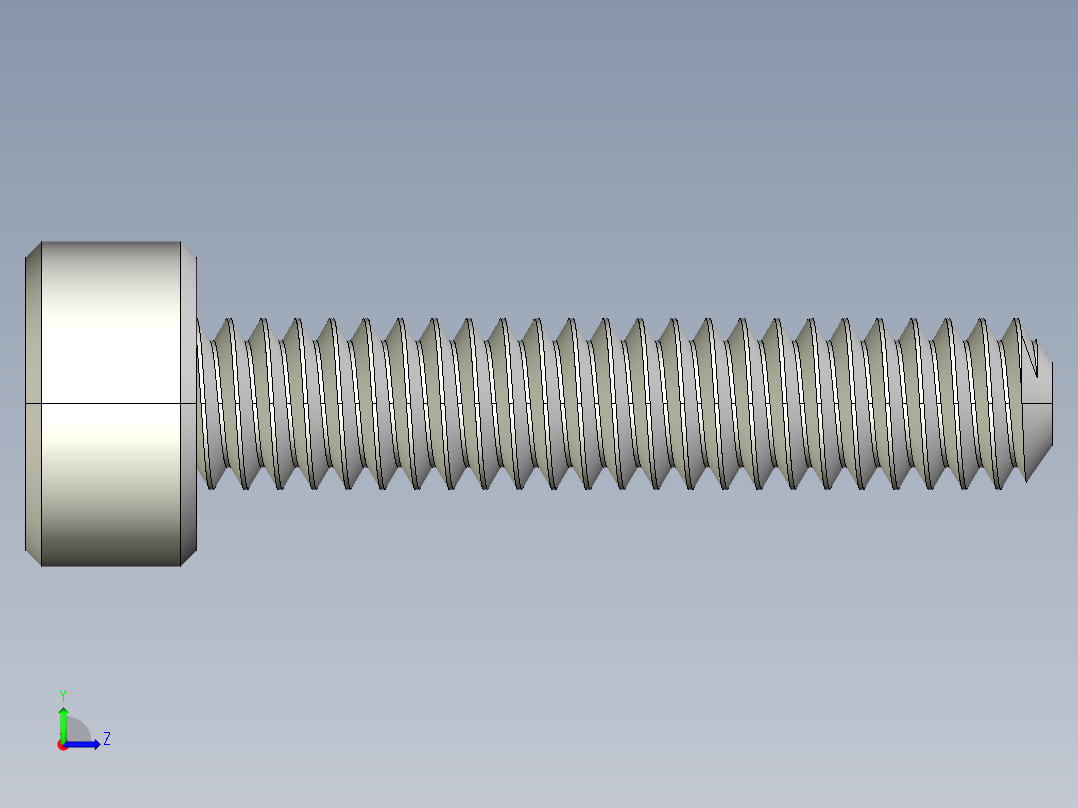 M2 x 0.4mm Thread 10mm LONG SOCKET HEAD CAP SCREW.IGS左视图
