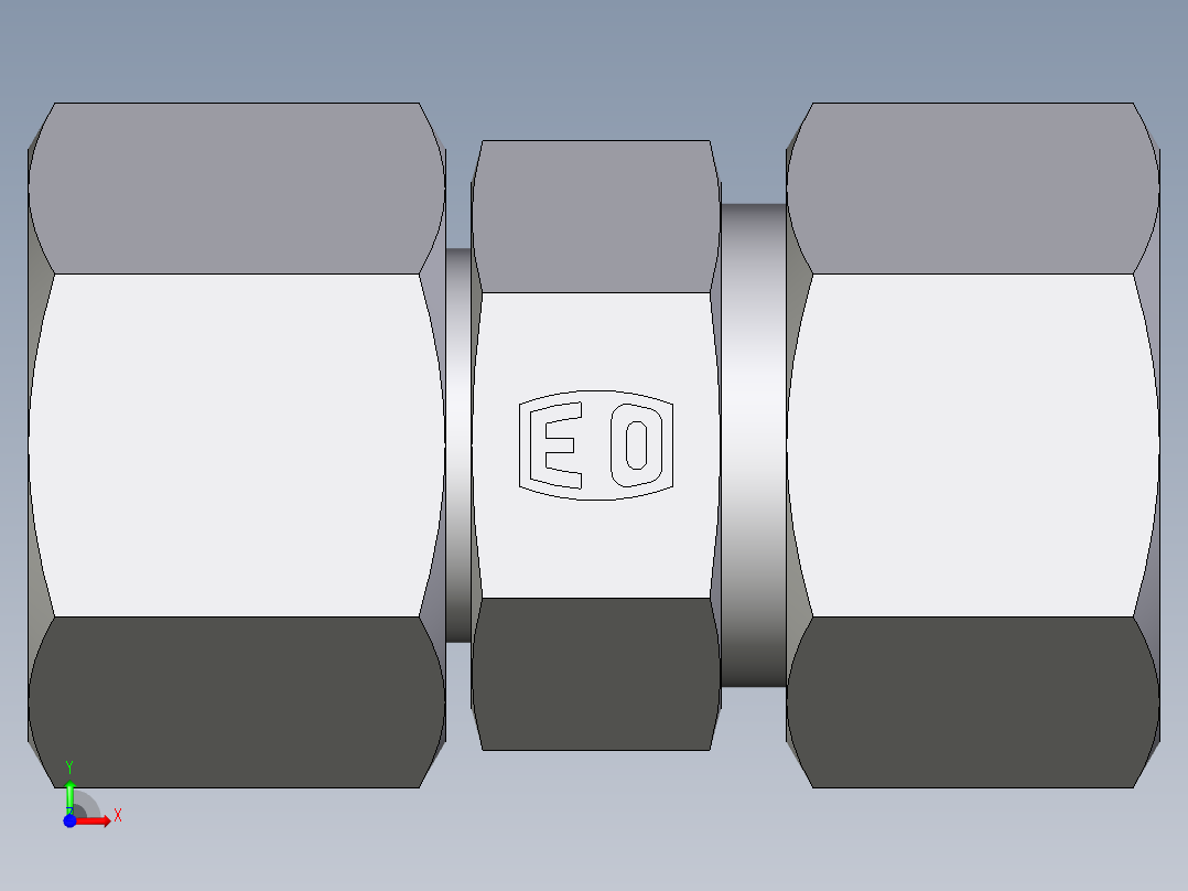卡套式工业通用硬管接头EO_Distance_piece_adapter_DA15L71前视图