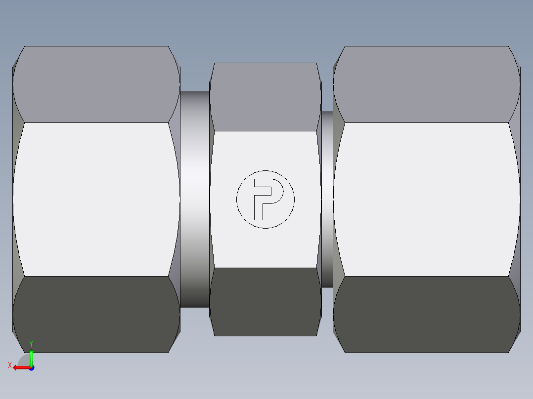 卡套式工业通用硬管接头EO_Distance_piece_adapter_DA15L71后视图