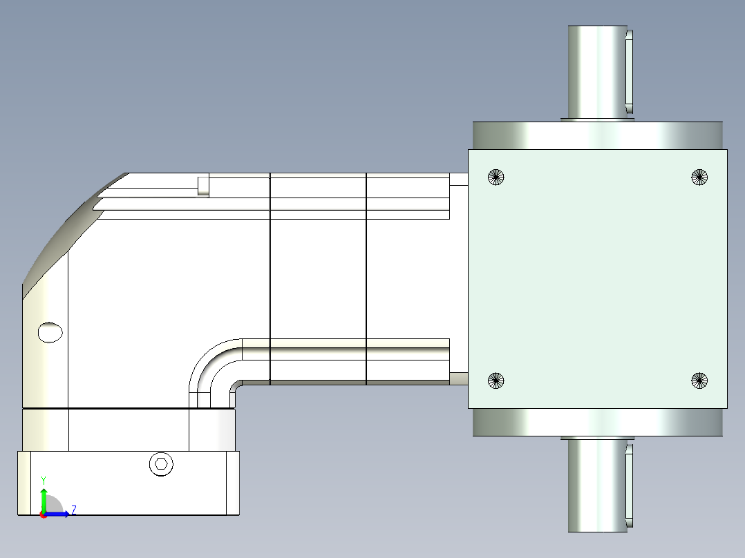 换向器PW140双轴 ZPGH115-L2 24-110-145-M8-8B.stp左视图