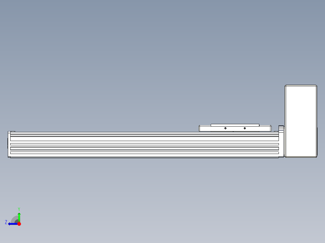 同步带全封闭直线模组TPA-HCB-110D-90-L350-LU-Y-P40-N3右视图
