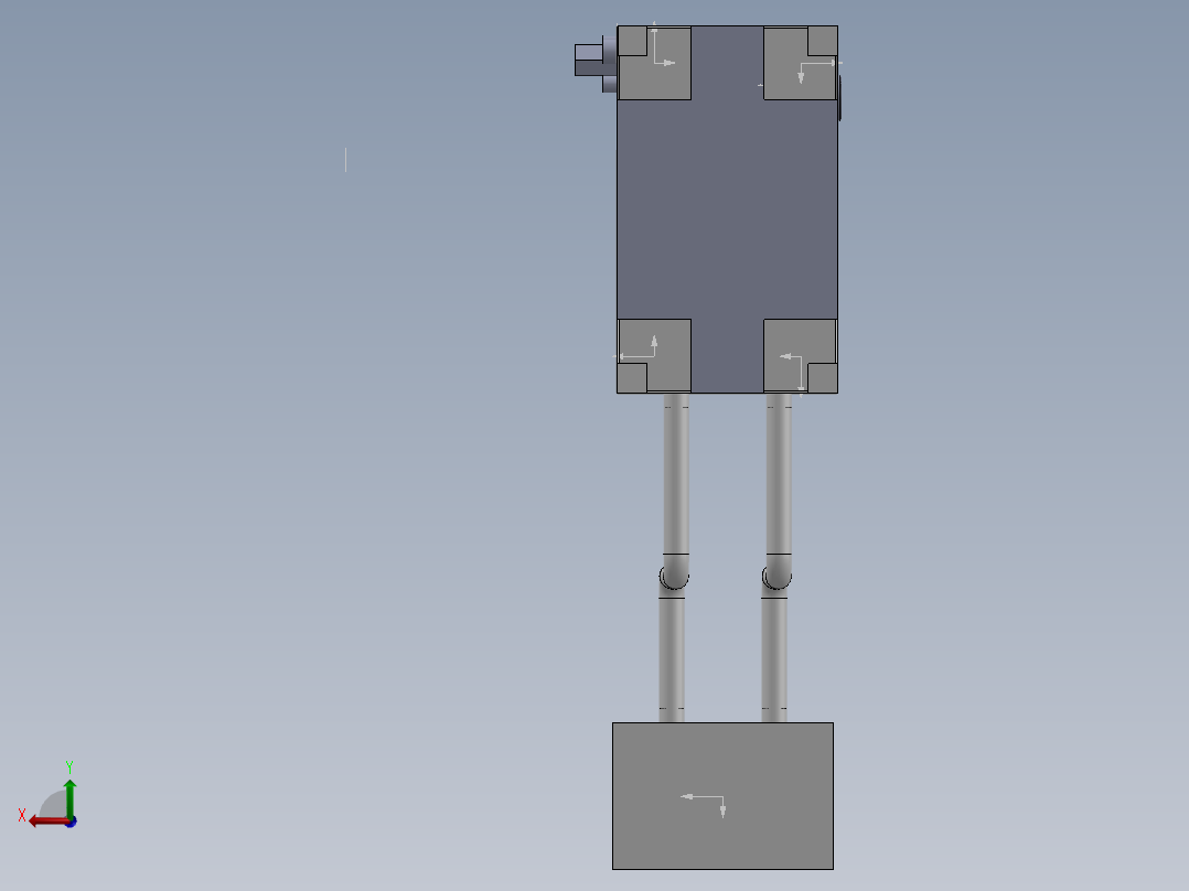 油水分离solid works后视图