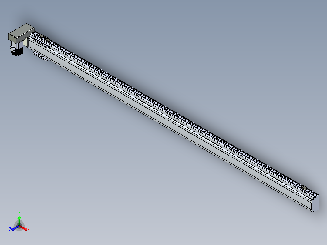 同步带滑台-半封闭B10H-L45-S2100-RU-P40-D3正等轴测图