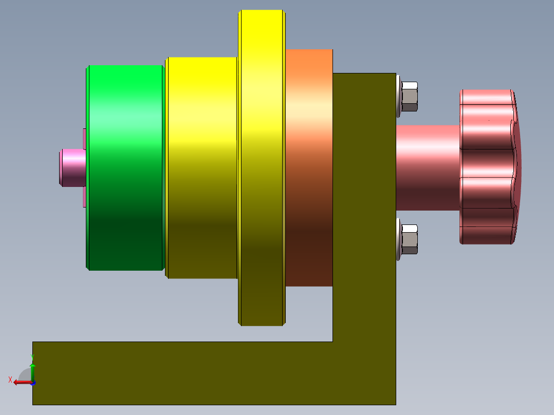 螺纹锁紧机构后视图