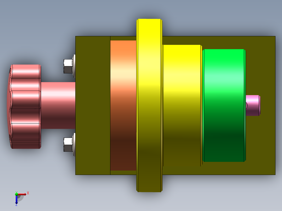 螺纹锁紧机构俯视图