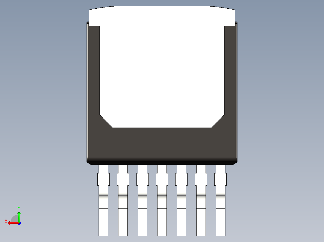 带有7个引脚-连接的TO263封装后视图