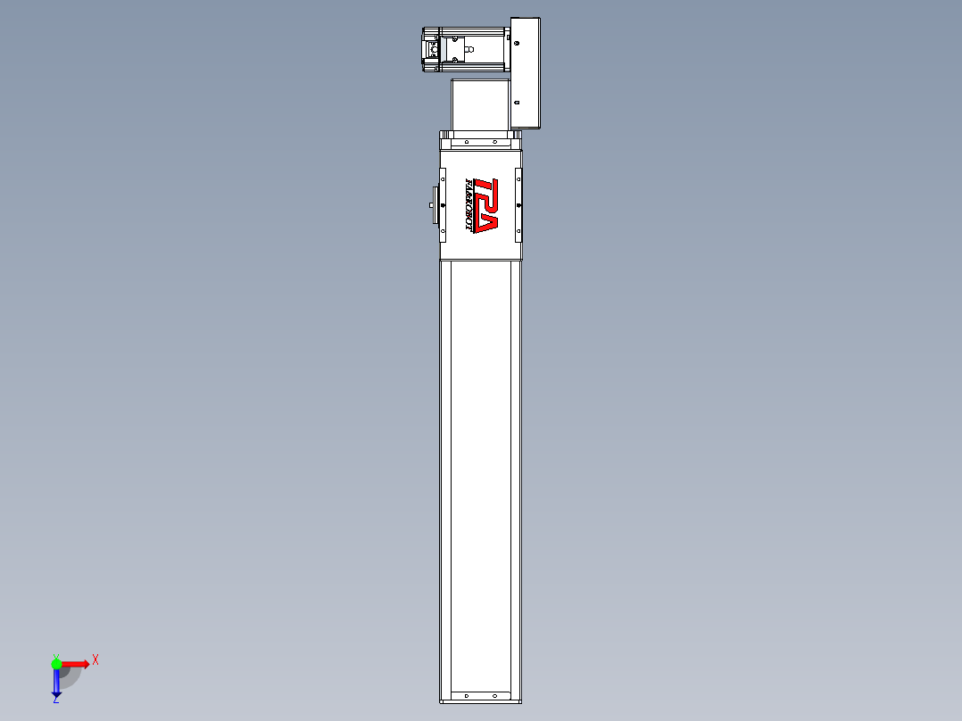同步带全封闭直线模组TPA-HCB-110D-90-L550-ML-C-P40-N3俯视图