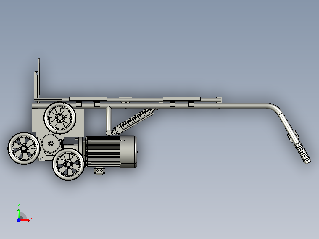 电动爬楼行李架设计 1134656 三维通用格式前视图