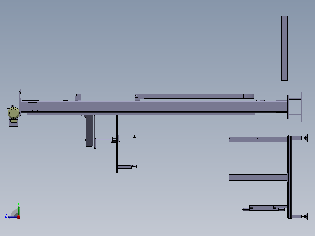 硬纸板材起吊装卸助力臂右视图