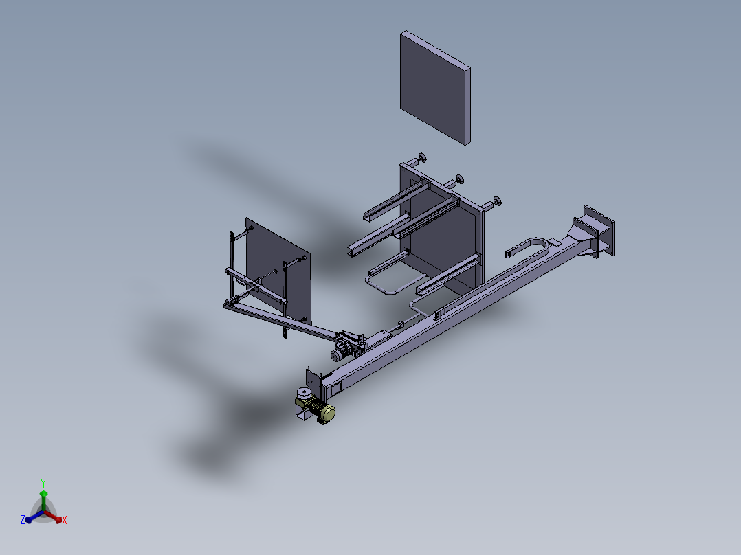 硬纸板材起吊装卸助力臂正等轴测图