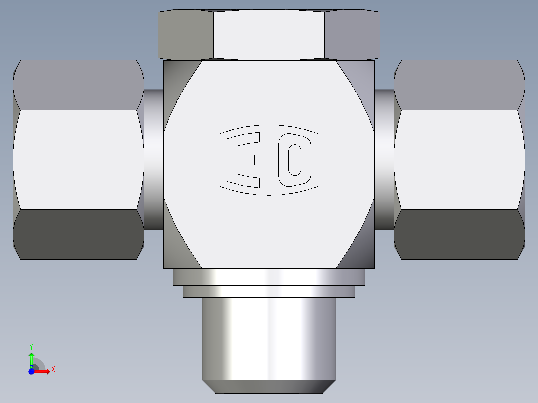 卡套式工业通用硬管接头EO_High_pressure_banjo_tee_TH14SRKDSCF前视图