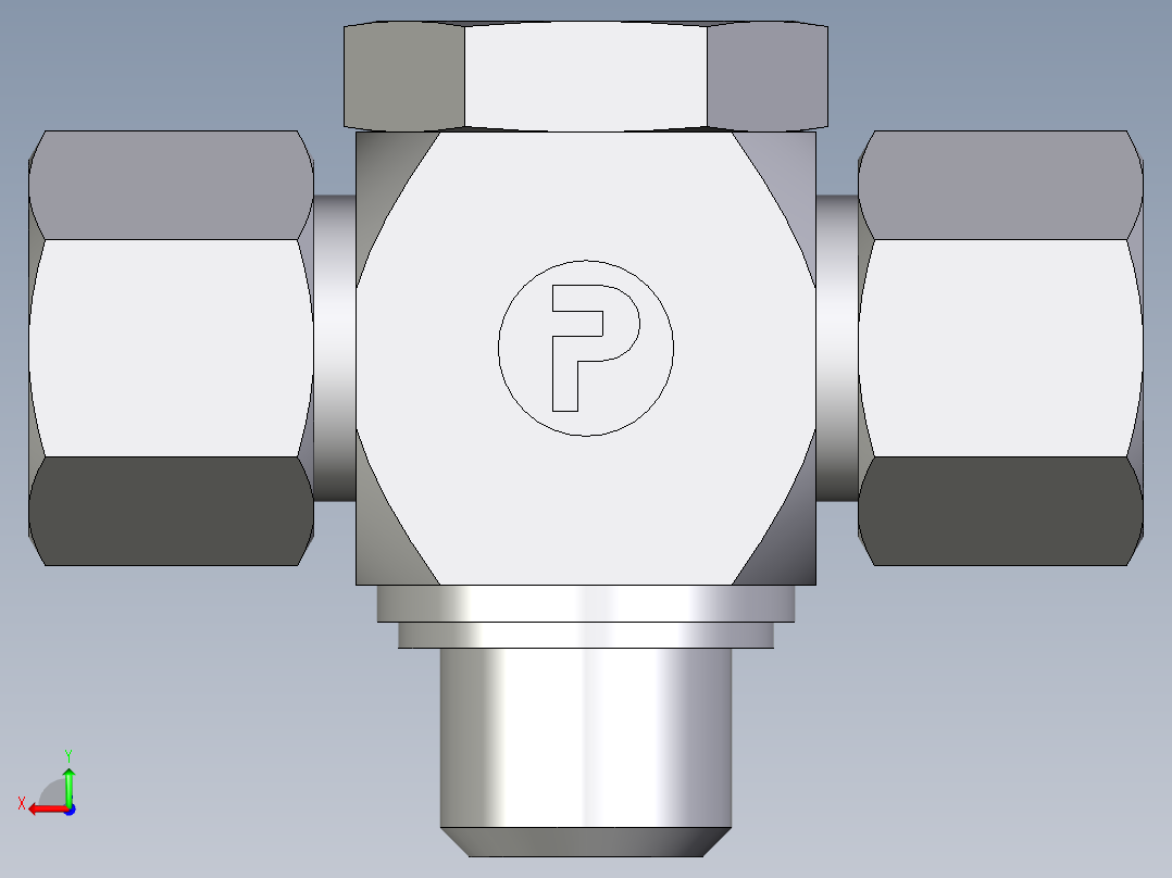 卡套式工业通用硬管接头EO_High_pressure_banjo_tee_TH14SRKDSCF后视图